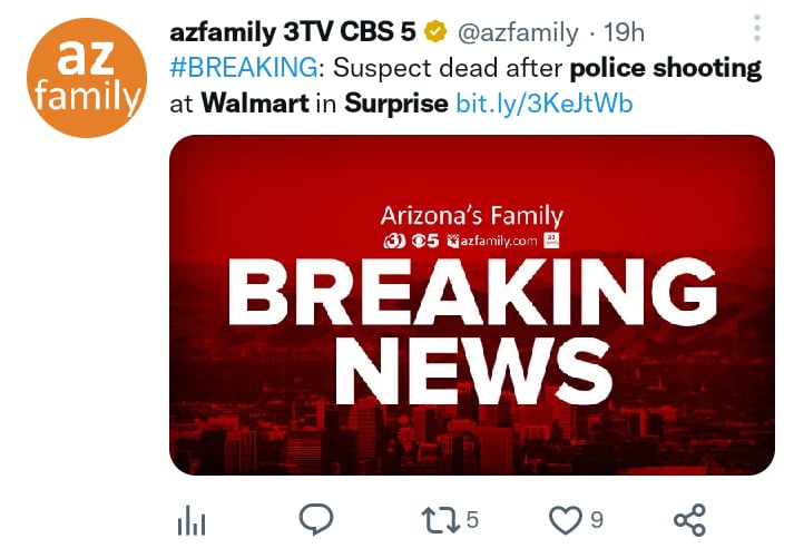 Tiroteo cerca estacionamiento Walmart