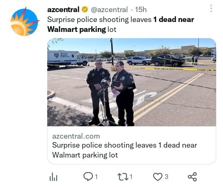 Tiroteo cerca estacionamiento Walmart