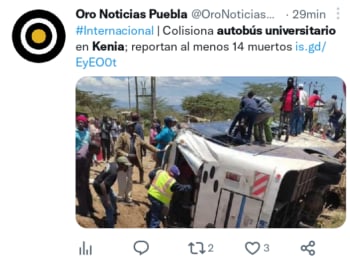 Los accidentes en las carreteras de Kenia son muy comunes
