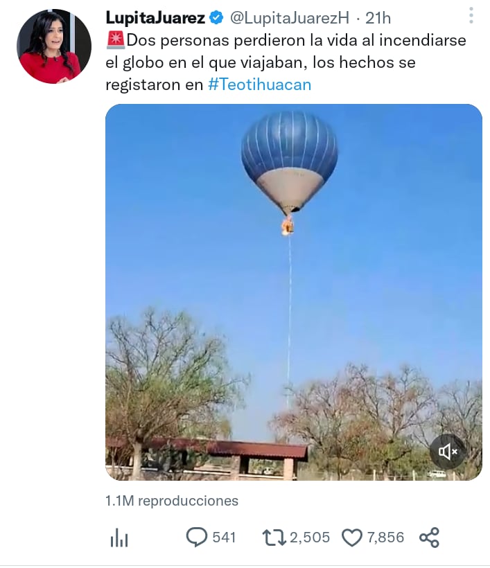 Aylín Mujica accidente globo
