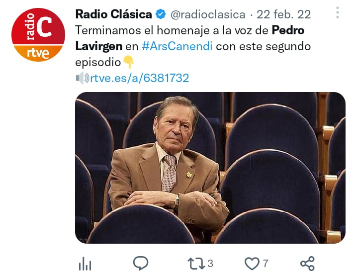 Tenor Pedro Lavirgen dies