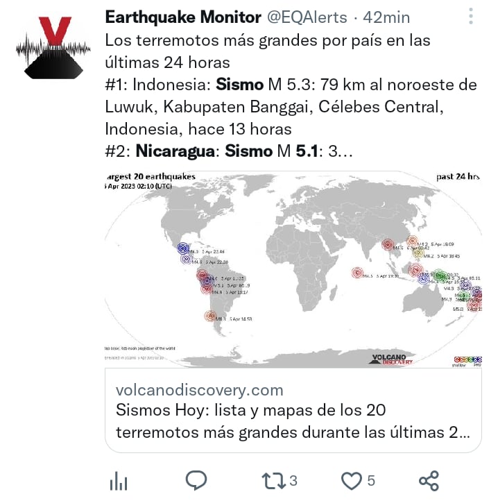 Sismo magnitud 5.1 Nicaragua