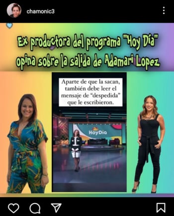 Exproductora estalla despido Adamari