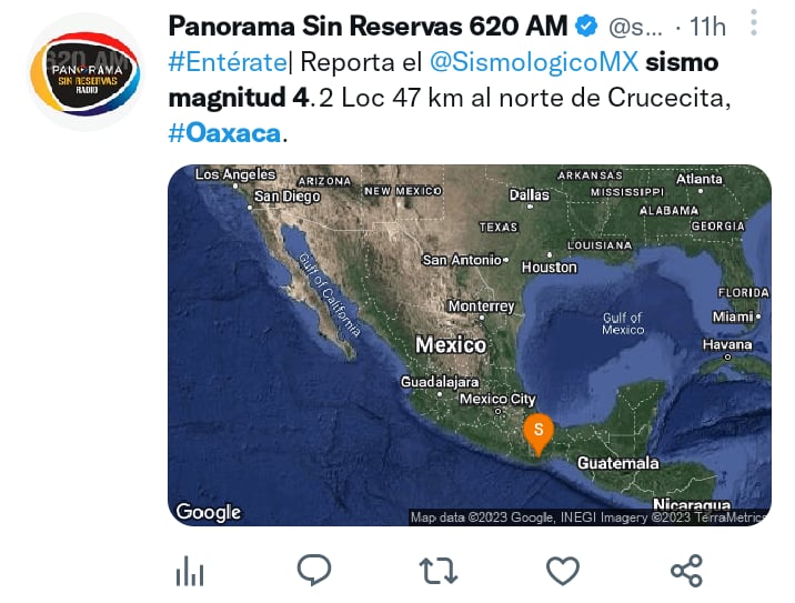 Sismo magnitud 4 Oaxaca