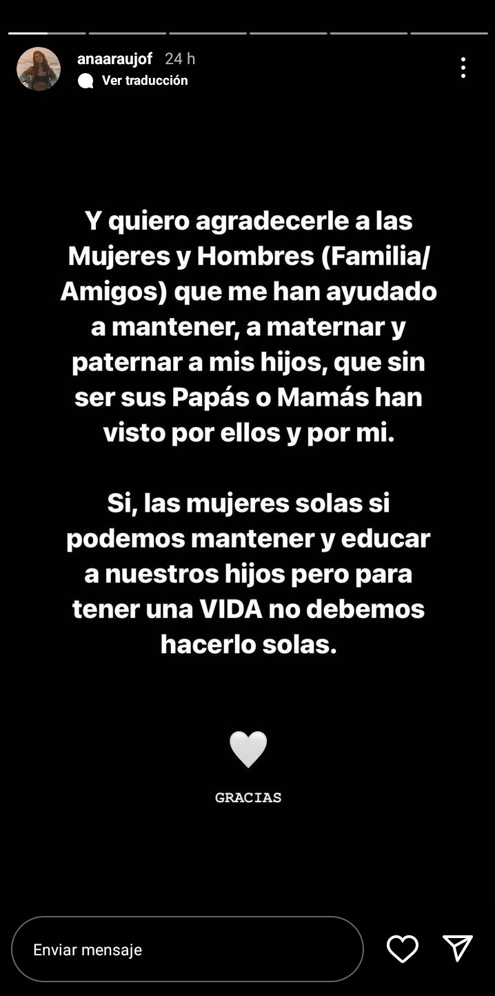 Ana Araujo sin Pablo Lyle