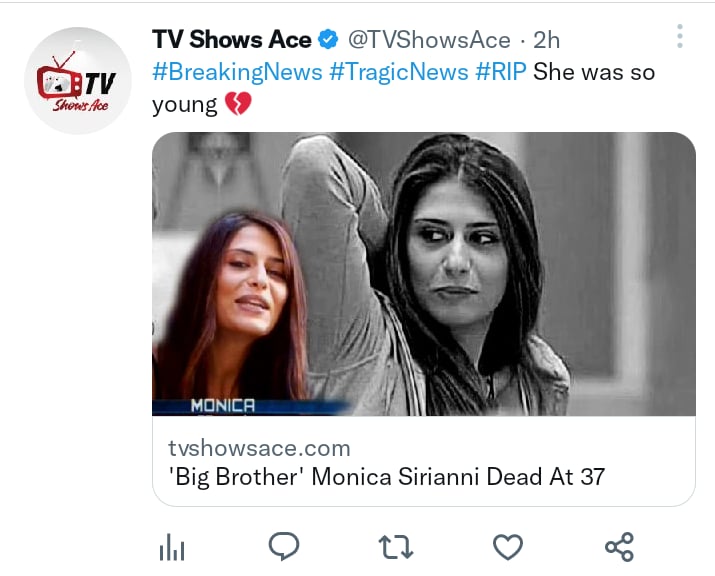 Muere estrella Monica Sirianni