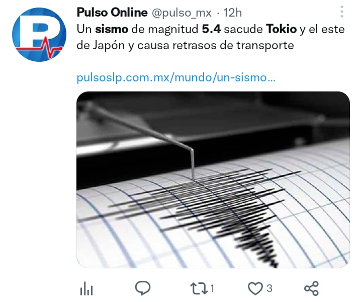 Sismo magnitud 5.4 Tokio
