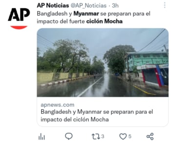 Ciclón toca tierra en Myanmar