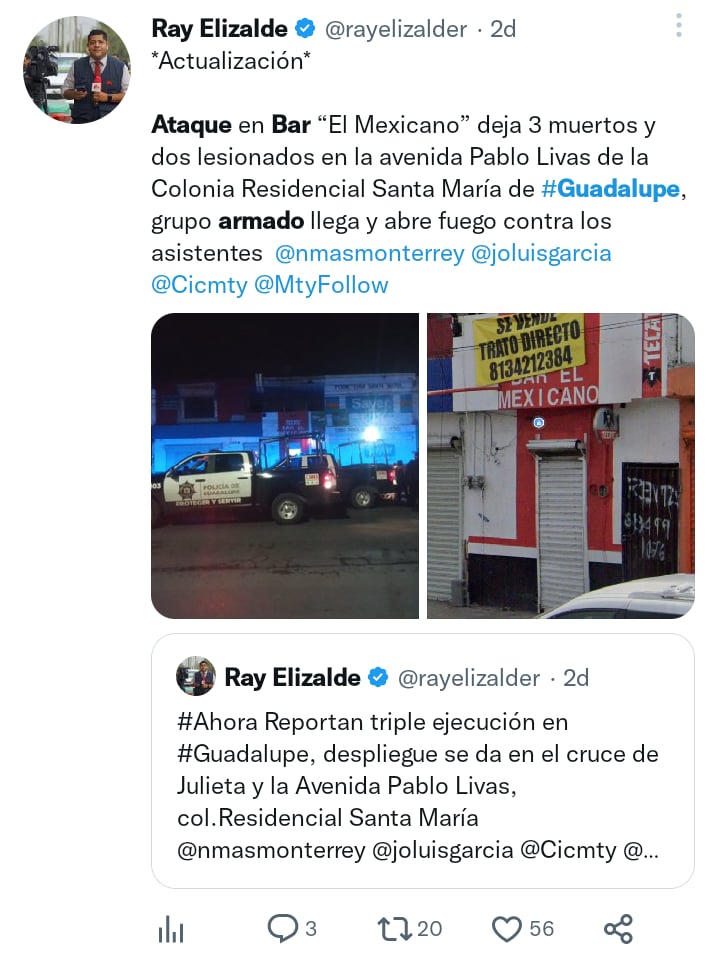 Amigo de la banda fue una de las víctimas del ataque armado en un bar de México