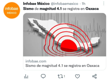 Sismo magnitud 4.1 Oaxaca