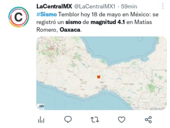 Sismo magnitud 4.1 Oaxaca