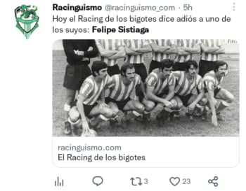 Muere exfutbolista Felipe Sistiaga