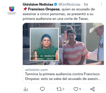 Motivo tiroteo Francisco Oropeza