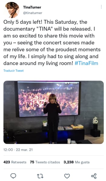 Última foto Tina Turner