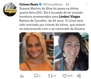 Mujer mandó chocolates envenenados