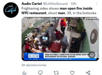 Hombre abre fuego restaurante
