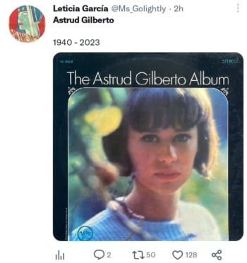 Muere cantante Astrud Gilberto