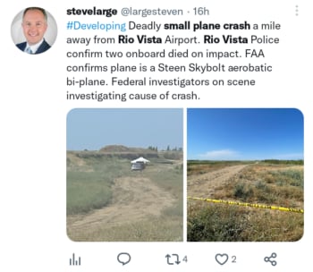 Accidente avioneta Rio Vista