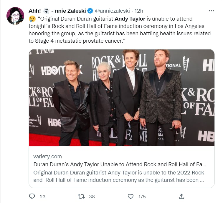 ANDY TAYLOR REVEALS SUFFERING 