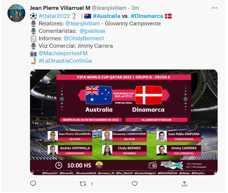 Australia vs. Dinamarca