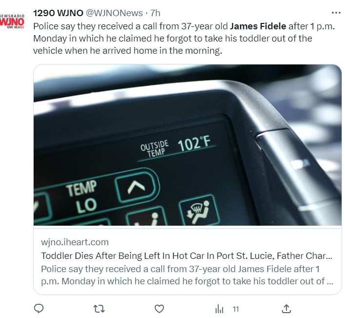 Muere bebé auto Florida: ¿A altas temperaturas?