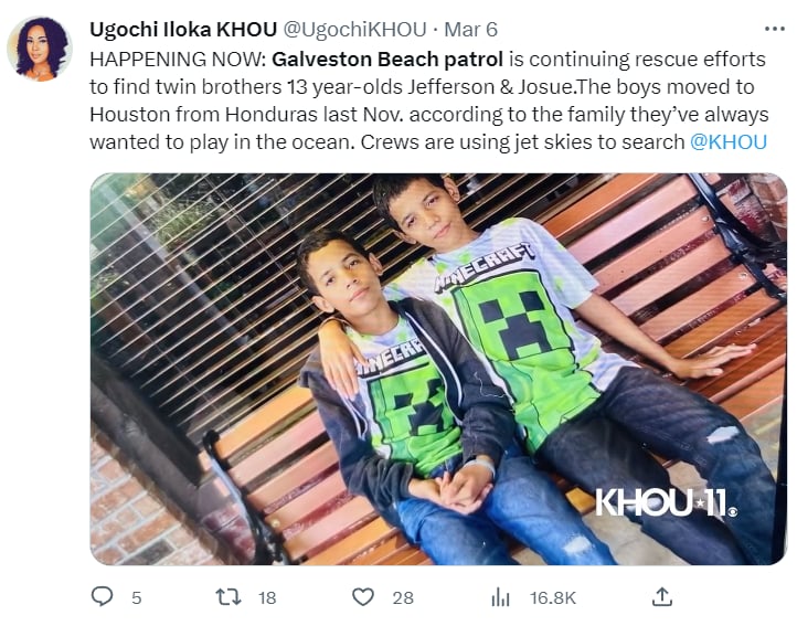 Hallan cuerpo gemelo Texas: "Nos da más esperanza"