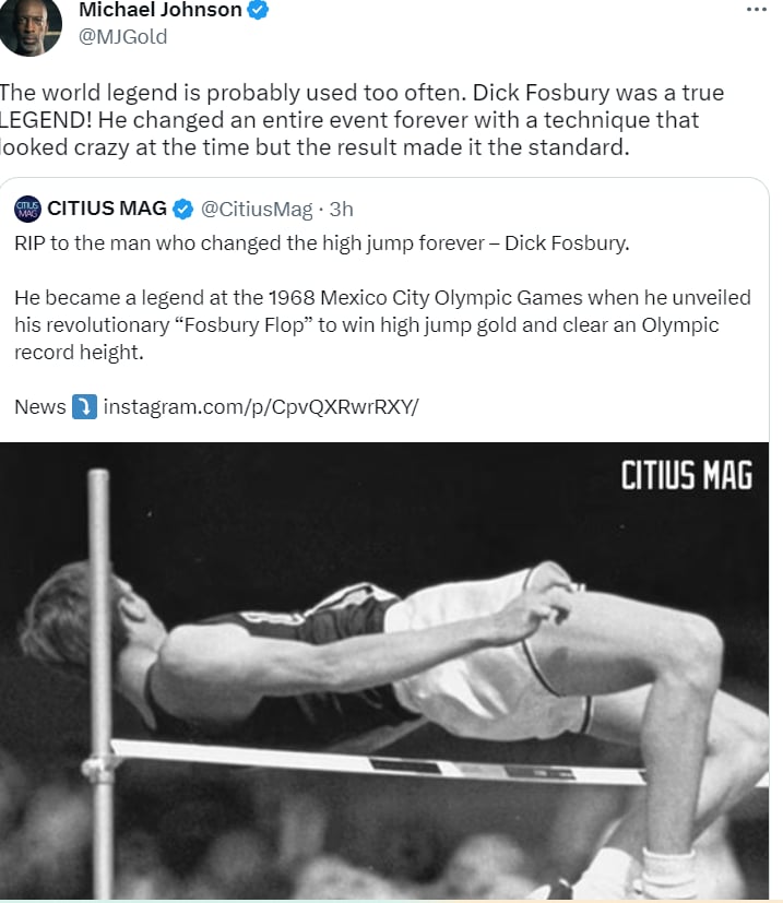 Muere atleta Dick Fosbury: "Una leyenda"