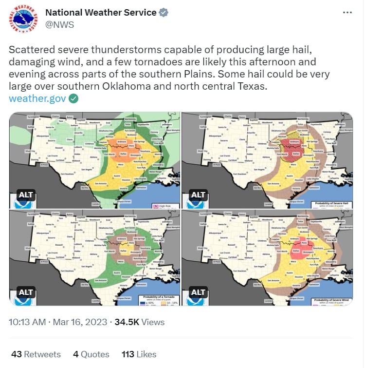Pronóstico tormenta centro EEUU: ¿Condiciones peligrosas?
