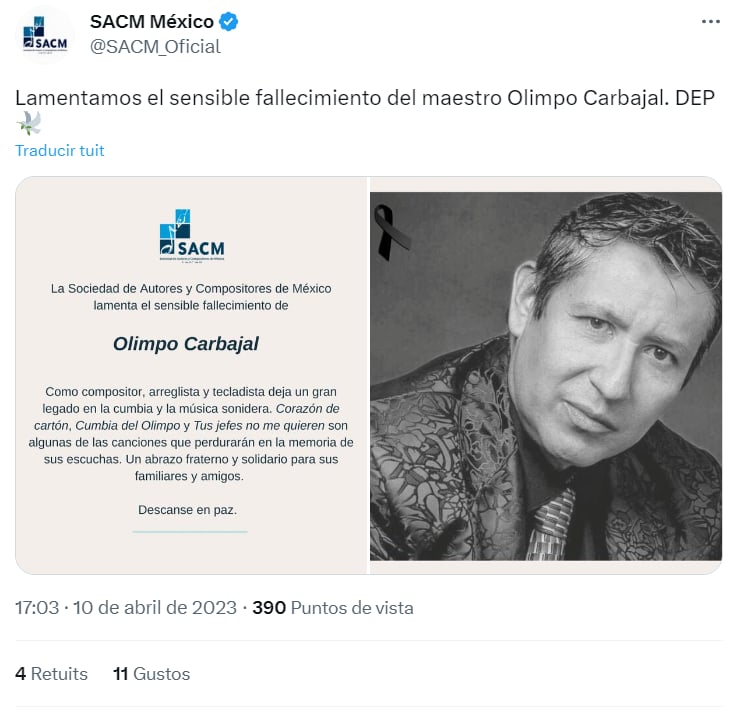 MUERE OLIMPO CARBAJAL