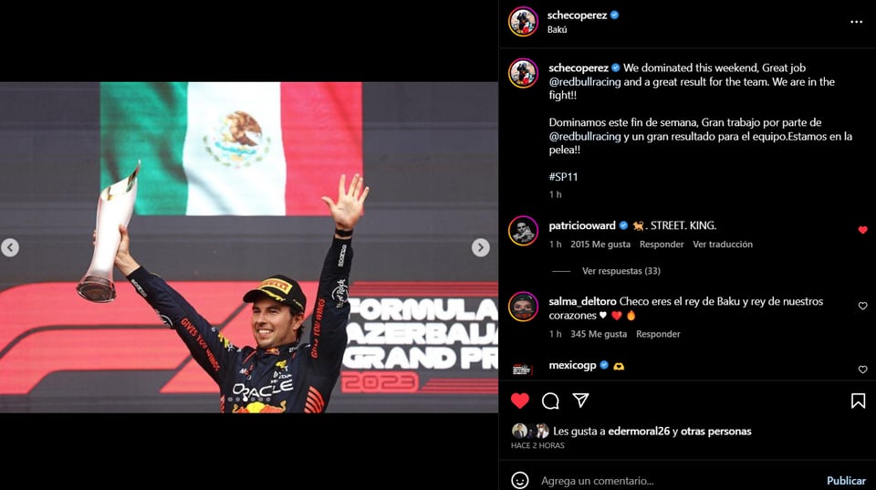Sergio Pérez GP Azebaiyán: "En otra liga"