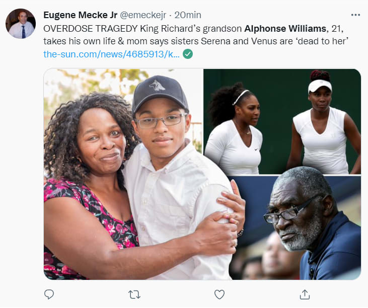 Nephew Serena Williams dies: Did she fight a serious illness?