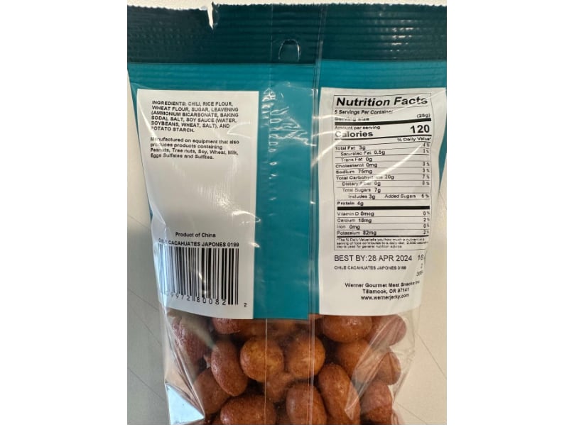 Recall cacahuates japoneses: ¿Dónde se distribuyó el producto?