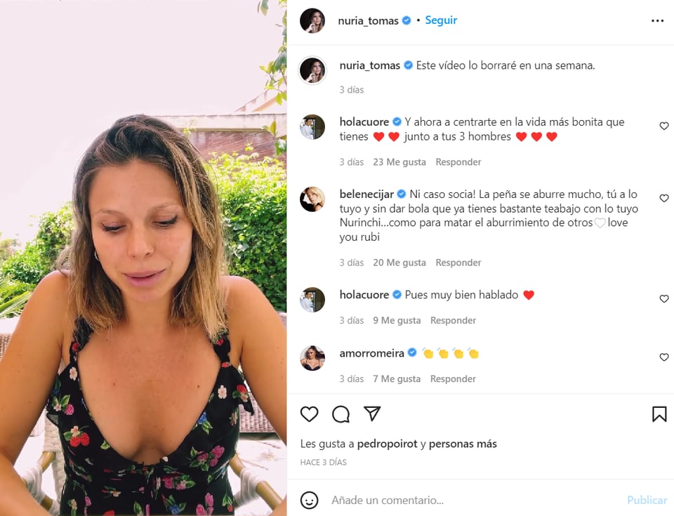 Exnovia Piqué Núria Tomás; ¿Un acoso?