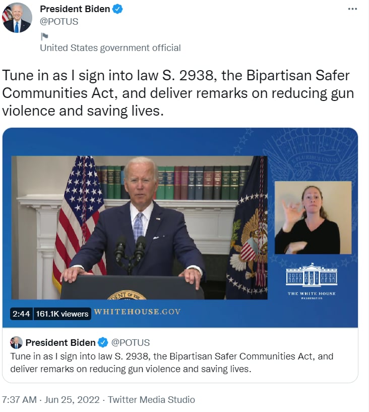 Biden signs weapons initiative: Before leaving for Europe?
