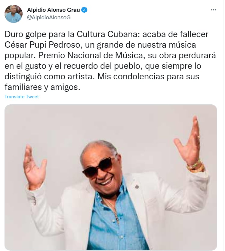 Muere César Pedroso Fernández: "Duro golpe"