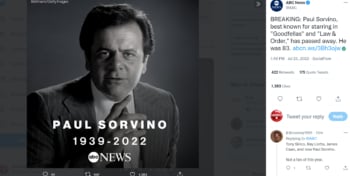 CONFIRMAN DECESO DEL ACTOR PAUL SORVINO
