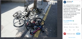 Mueren ciclistas arrollados Barcelona: Inician la búsqueda hacia conductor 