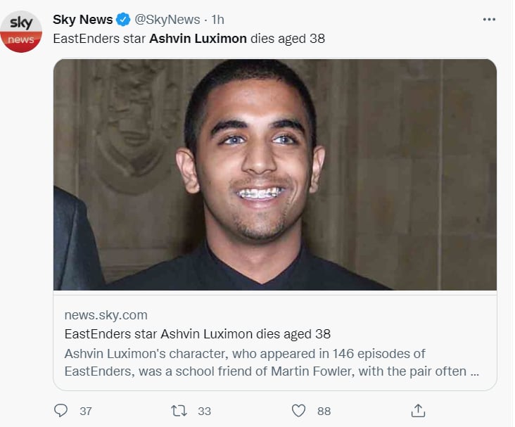 Muere actor Ashvin Luximon: ¿Qué petición hizo la familia?