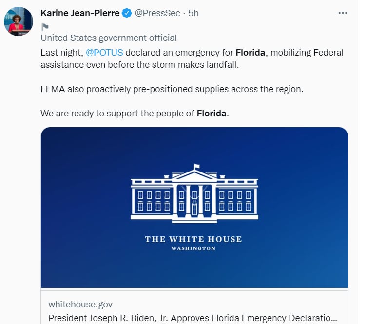 BIDEN APRUEBA DECLARACIÓN DE EMERGENCIA