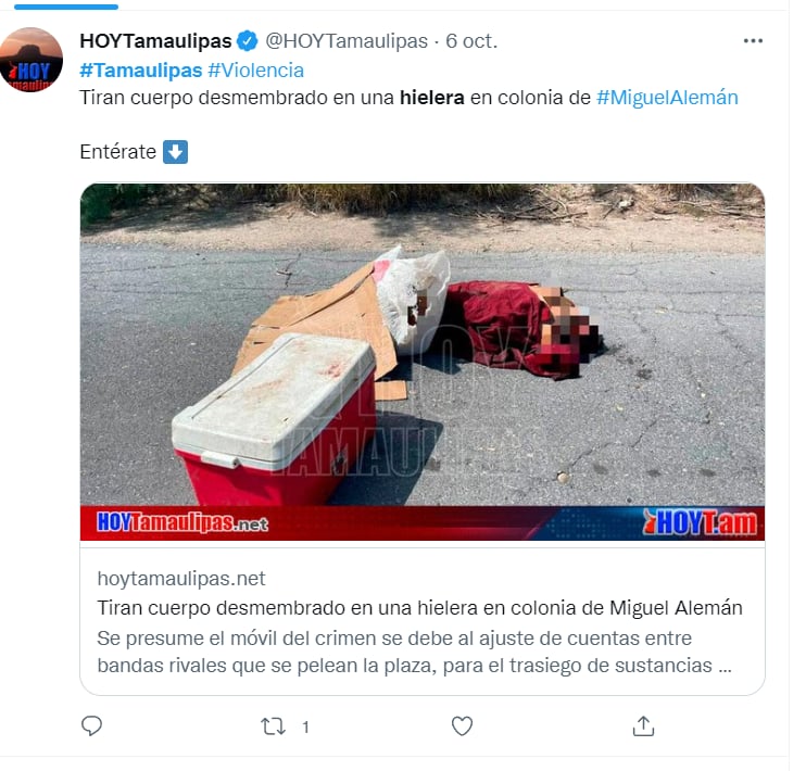 ENCUENTRAN CABEZA EN HIELERA CON NOTA