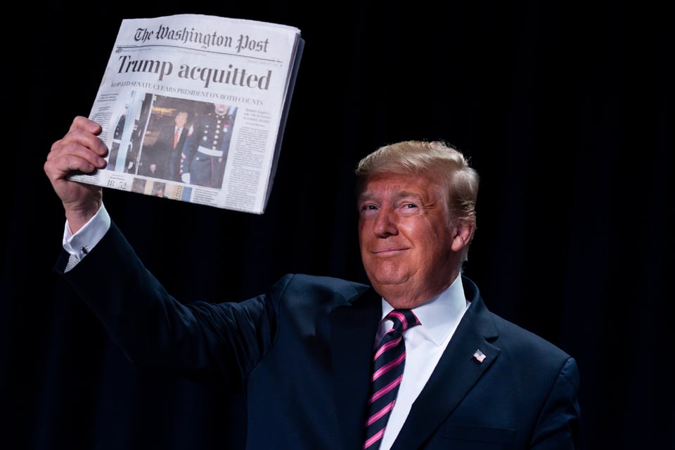 «Pu… mentira»: Trump celebra en la Casa Blanca el fin del impeachment
