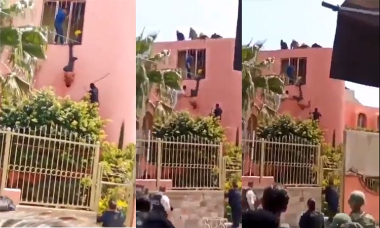 Policía mexicano golpea a ladrón colgado como «piñata»