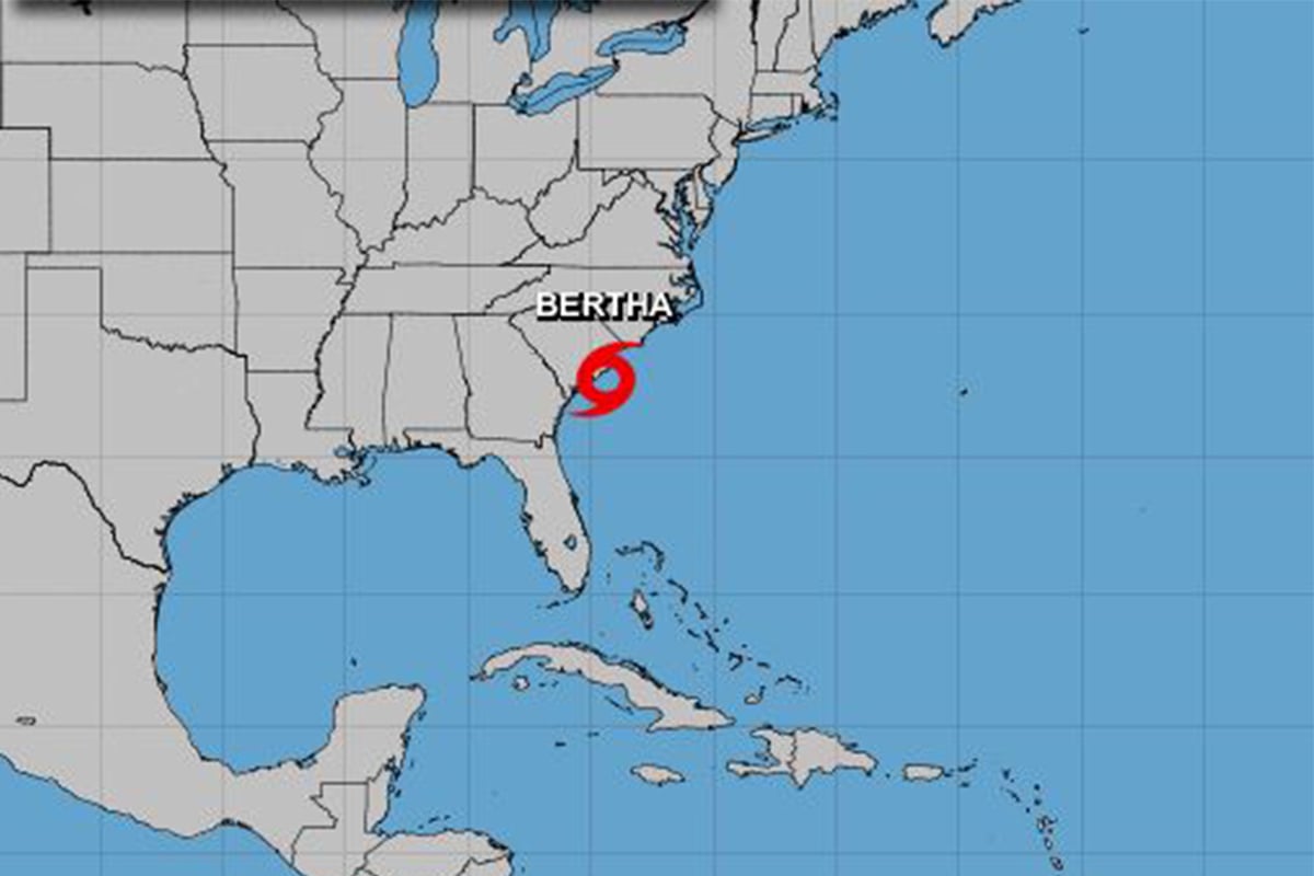 tormenta tropical Bertha Carolina del Sur