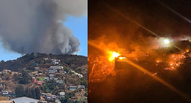 Incendios en Valparaíso: Al menos 120 viviendas afectadas por las llamas
