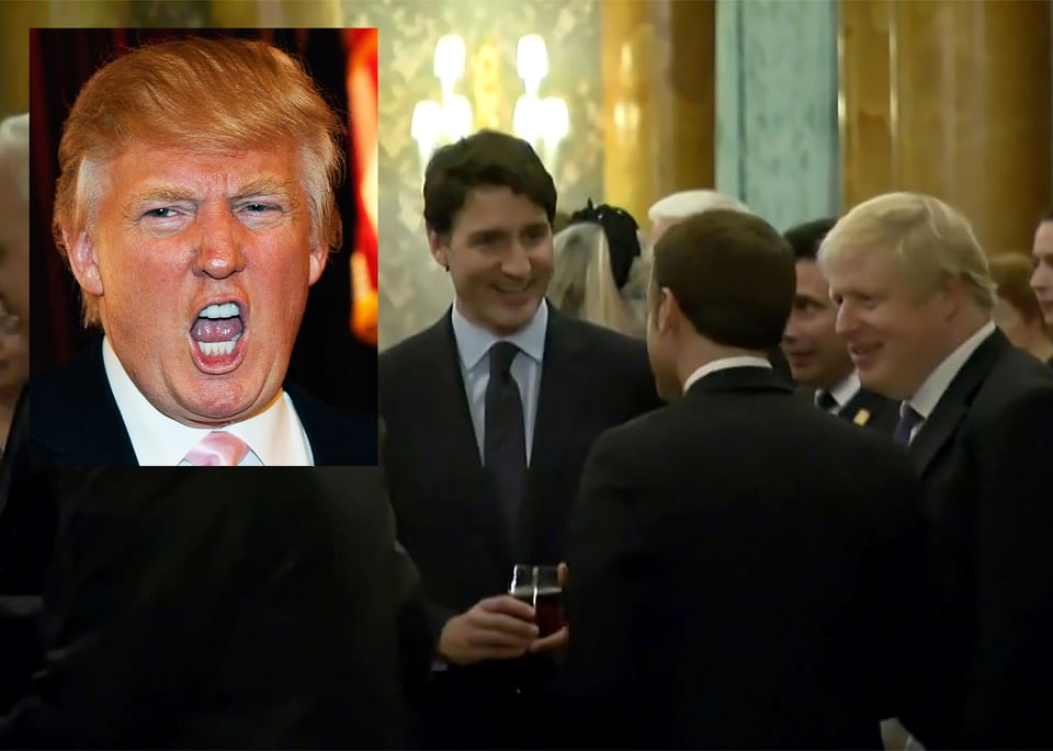 Líderes mundiales se ‘burlan’ de Trump en plena recepción en Cumbre de la OTAN (VIDEO)