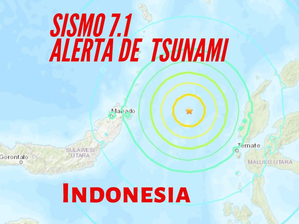 ÚLTIMA HORA: Sismo 7.1 en Indonesia y alerta de tsunami
