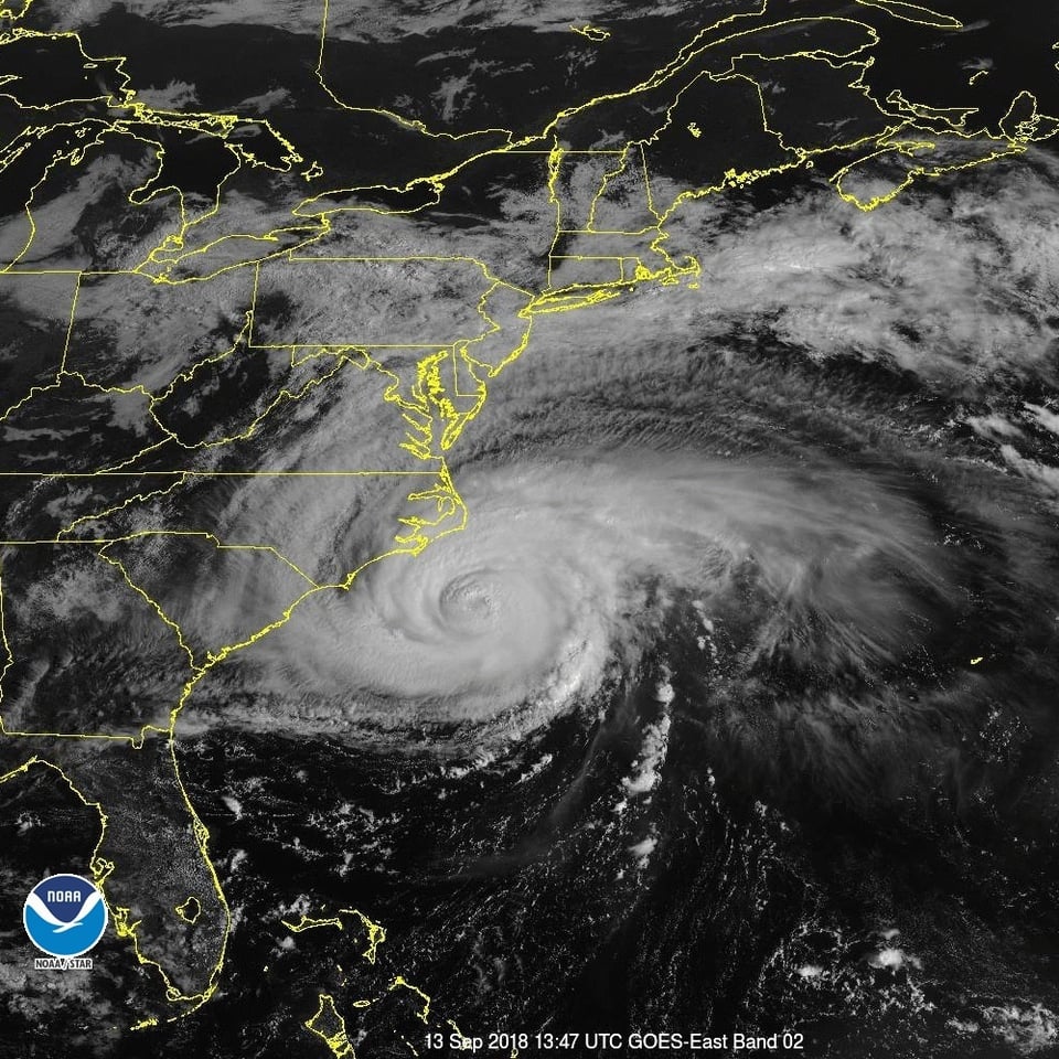 Huracán Florence: Vientos y lluvia comienzan a azotar a las Carolinas