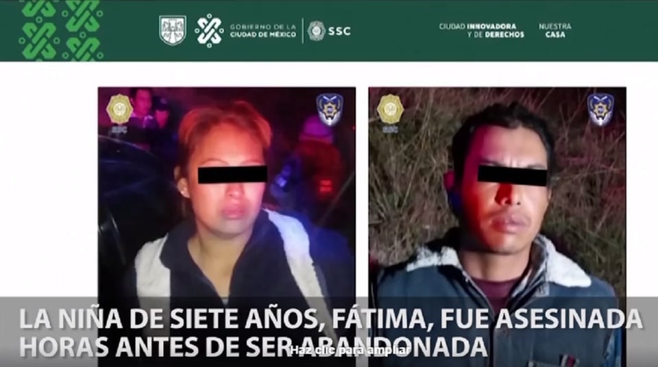 Niña Fátima fue abusada sexualmente en cautiverio, dice la fiscalía