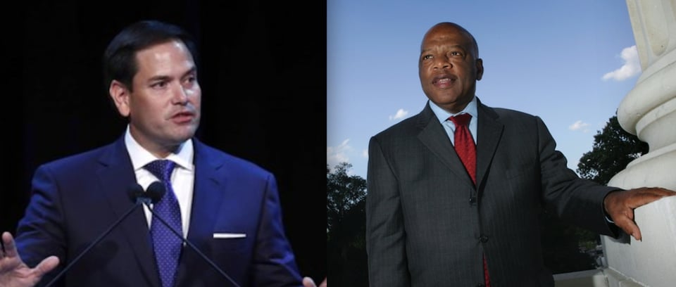 Marco Rubio comete error al tratar de homenajear a John Lewis (FOTOS)