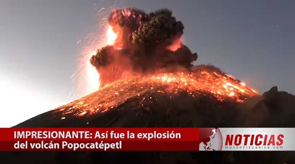 Volcán Popocatépetl: captan en video sorprendente explosión